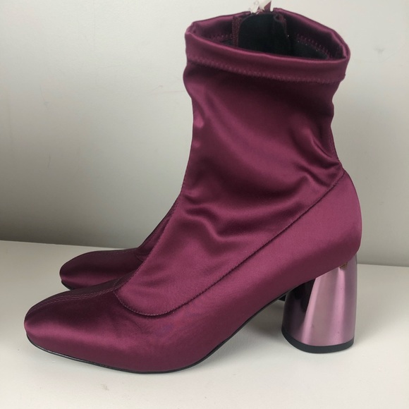 Free People Sock Bootie Boot Metallic Mirror Heel NEW - Picture 4 of 7